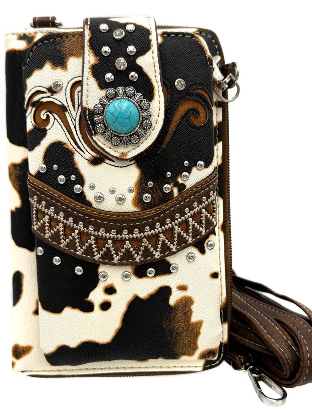 NWT Bella Cow Print Western Phone Wallet